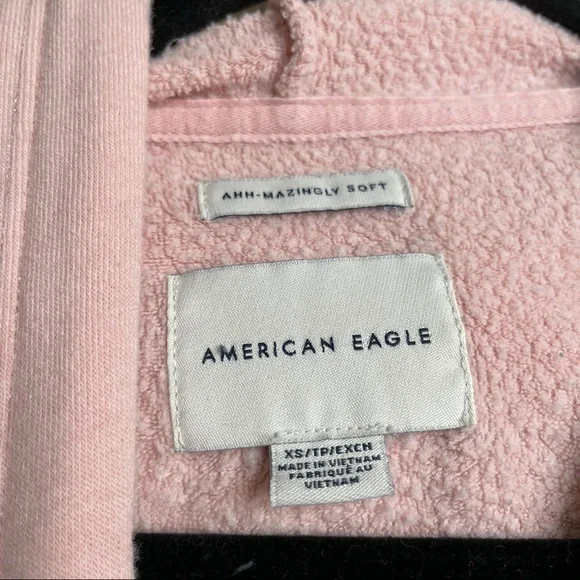 American eagle baby pink hooded crop sweatshirt - Picture 5 of 8